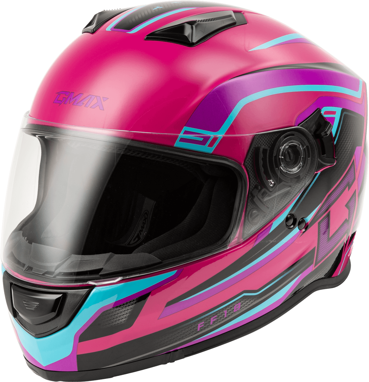Gmax FF-18 Drift Helmet Pink/Blue/Black MD
