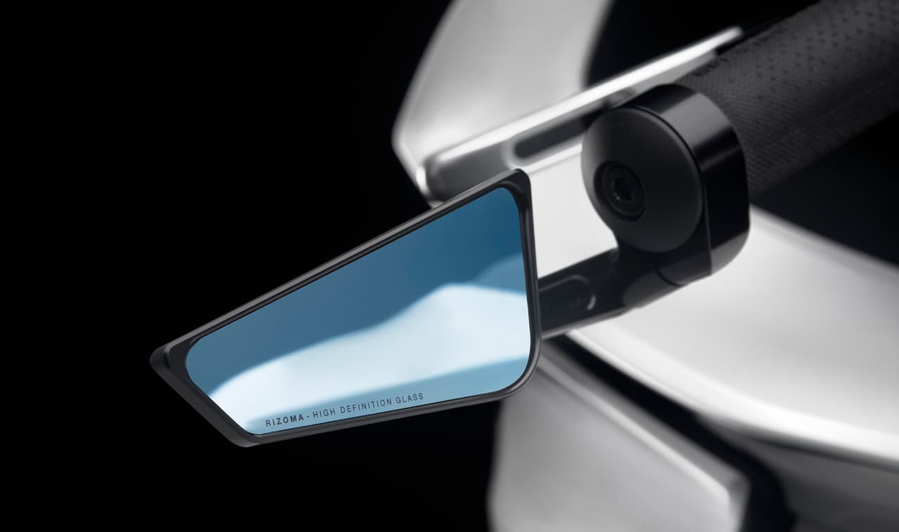 Rizoma Cut Edge Bar End Mirror Universal Right Black Each