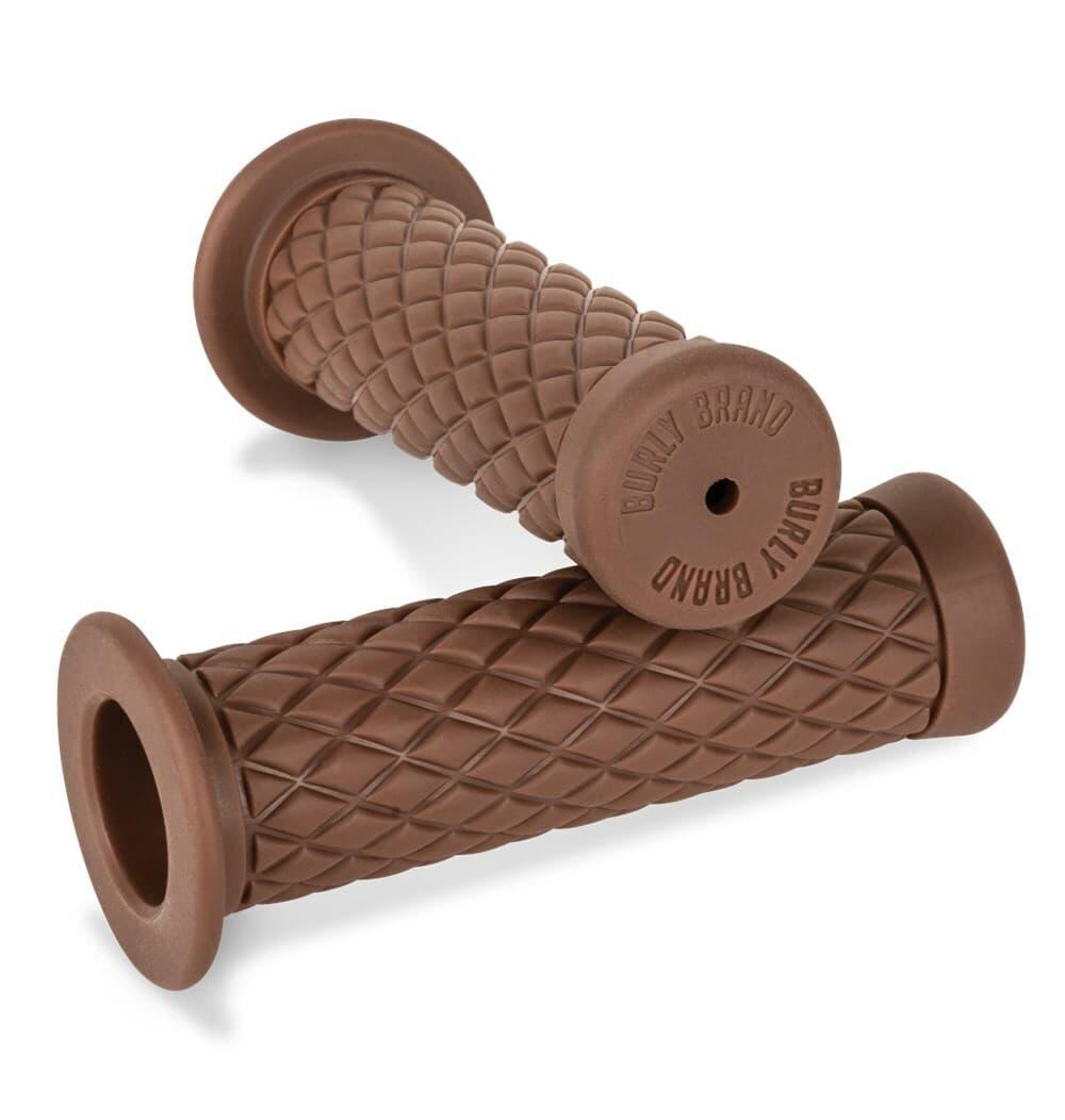 Burly Brand Rubber Diamondback Grips Brown 7/8"