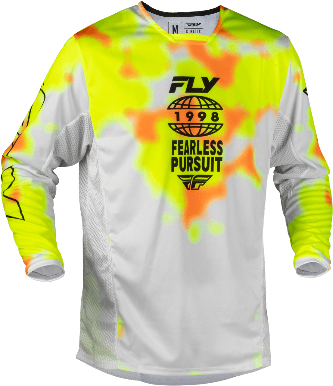 Fly Racing Kinetic Blur Jersey White/Hi-Vis/Orange MD