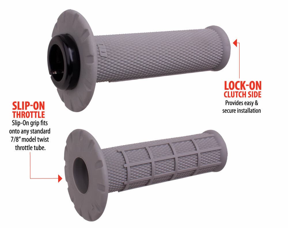 Odi Universal Lock-On Grips Half-Waffle Grey/Black (Soft)
