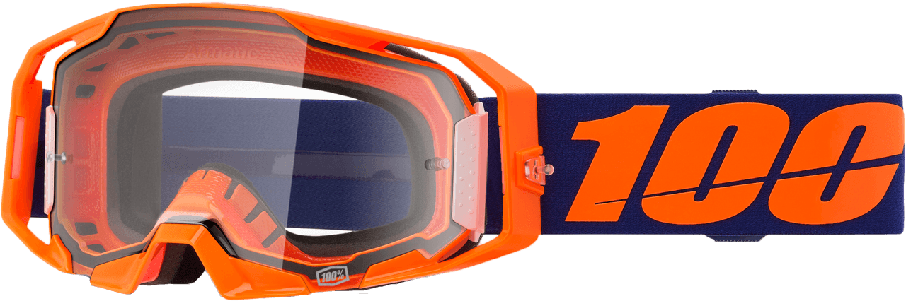 100-PERCENT Armatic Goggle Neon Orange Clear Lens