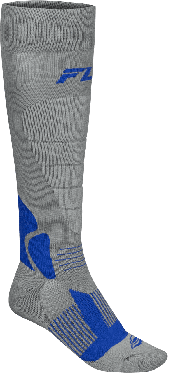 Fly Racing Snow Heavyweight Wool Sock Grey/Blue LG/XL