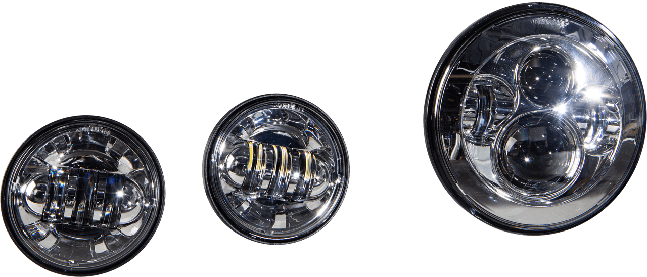 HardDrive LED Headlight/Passing Lamp Set Chrome