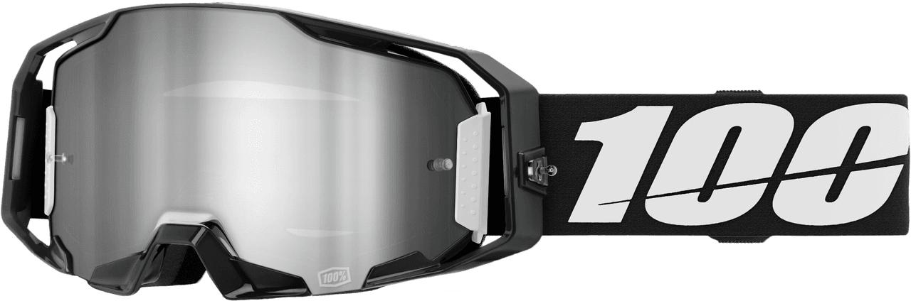 100-PERCENT Armatic Goggle Black Mirror Silver Flash Lens