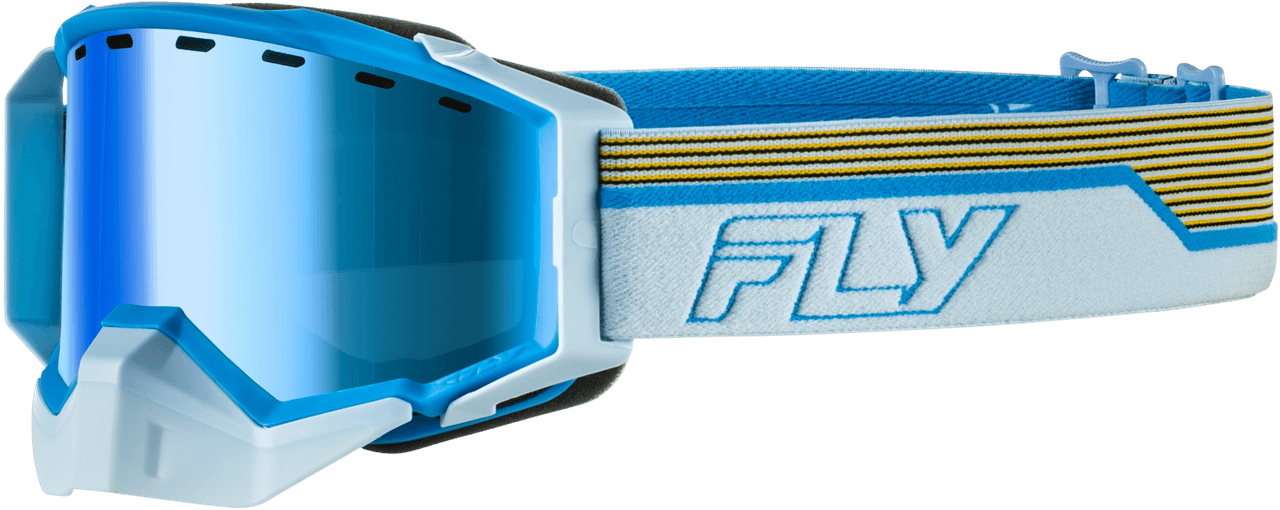 Fly Racing Zone Elite Sn Goggle Bl/LT Grey W/Dark Blue Mir/Plrzd Amb Lens