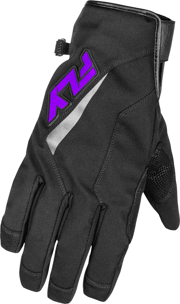 Fly Racing Title Long Gloves Black/Purple 2X