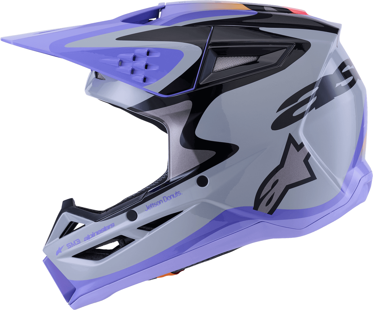 Alpinestars Jettson SM3 Helmet Grey/Purple/Black Glossy XS
