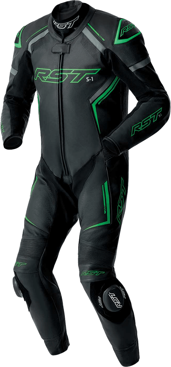 RST S1 D3O Suit Black/Grey/Fluo Grn Leather XL