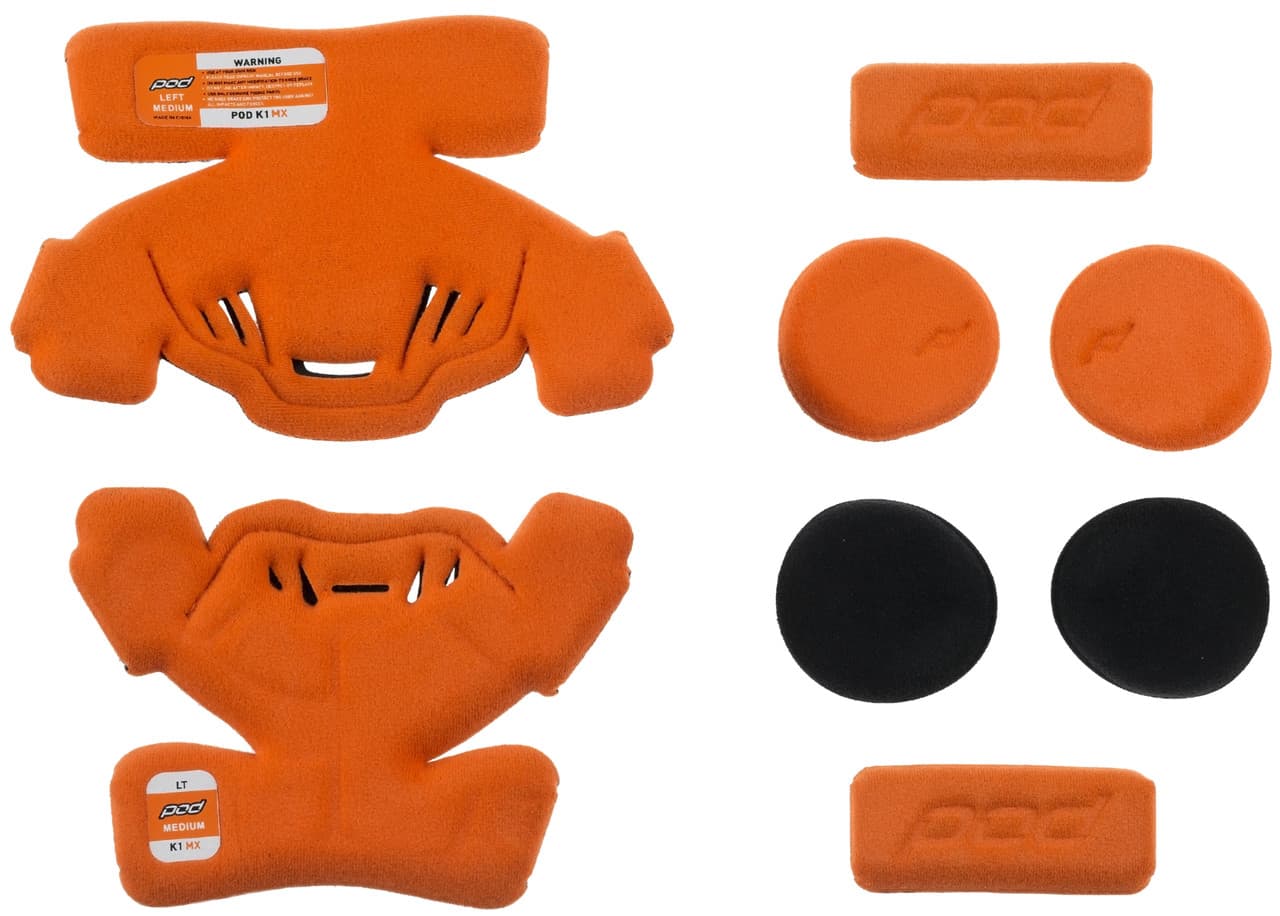 Pod K1 Knee Brace Pad Set Orange YM (Left)