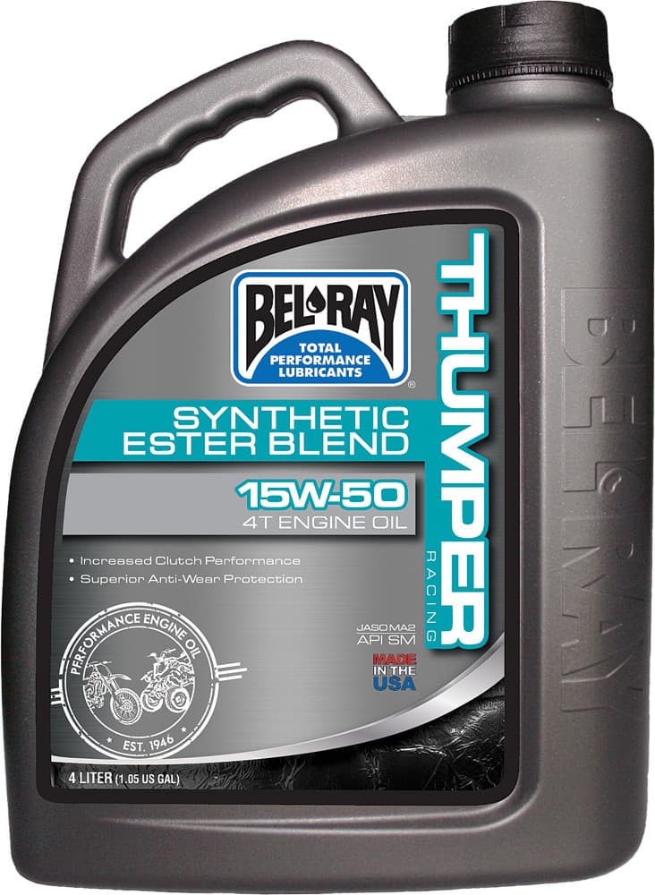 Bel-Ray Thumper Semi-Syn Ester 15W50 4L (4/CASE Sold Each)