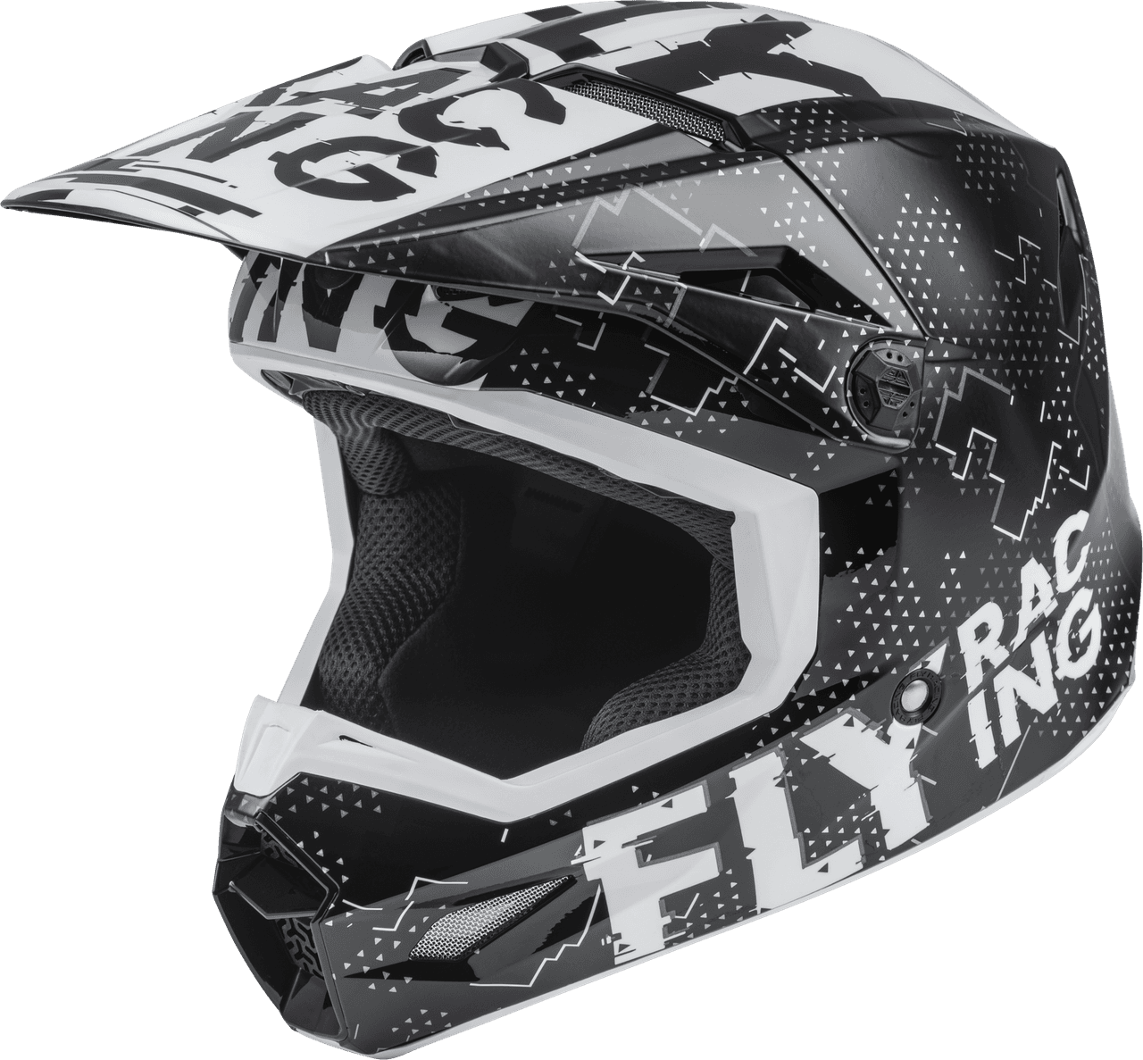 Fly Racing Youth Kinetic Scan Helmet Black/White YL