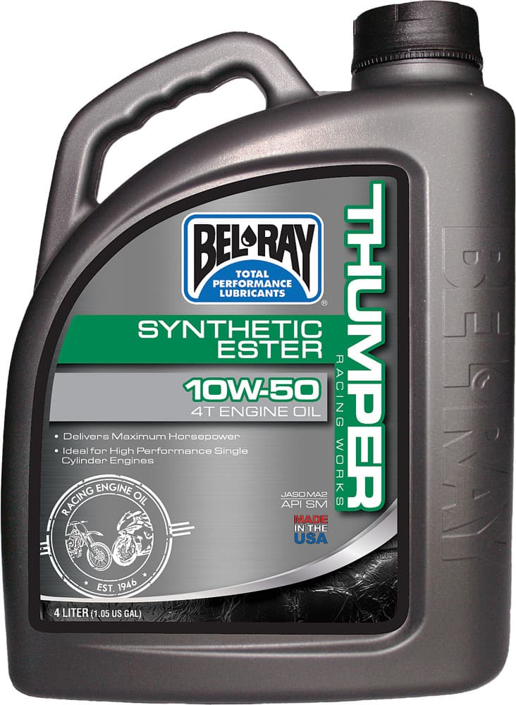 Bel-Ray Thumper Syn Ester Oil 10W50 4T 4L (4/CASE Sold Each)