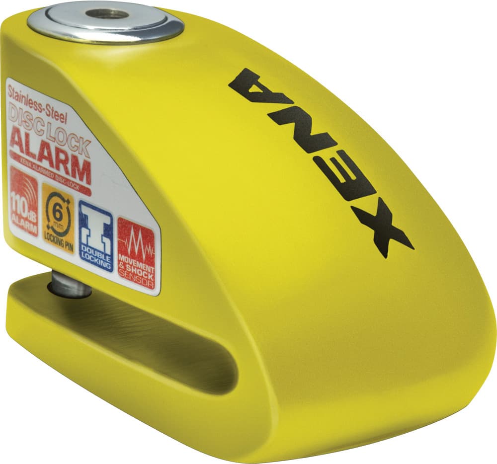 Xena XX6 Alarm Disc Lock 3.3" X 2.3" (Yellow)