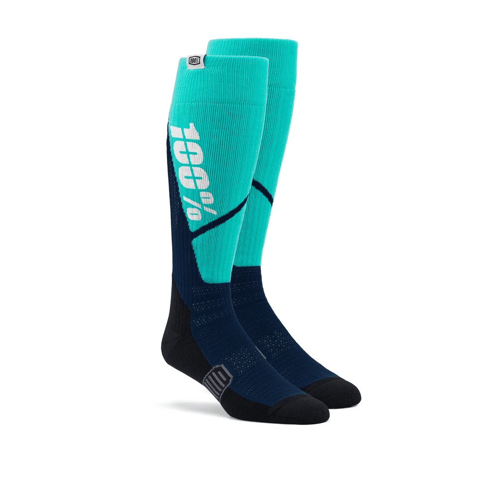 100-PERCENT Torque Thick Comfort MX Socks Steel/Navy SM/MD