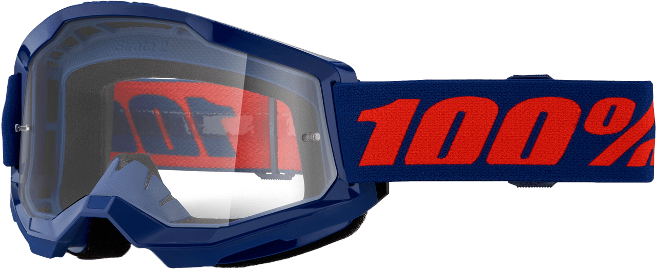 100-PERCENT Strata 2 Goggle Navy Clear Lens