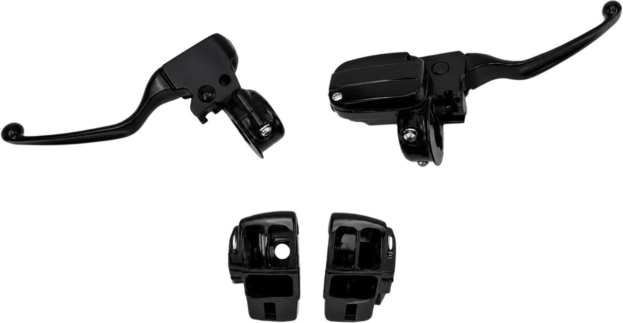 HardDrive Handlebar Control Kit Black Cable Clutch `08-13 Flh/T