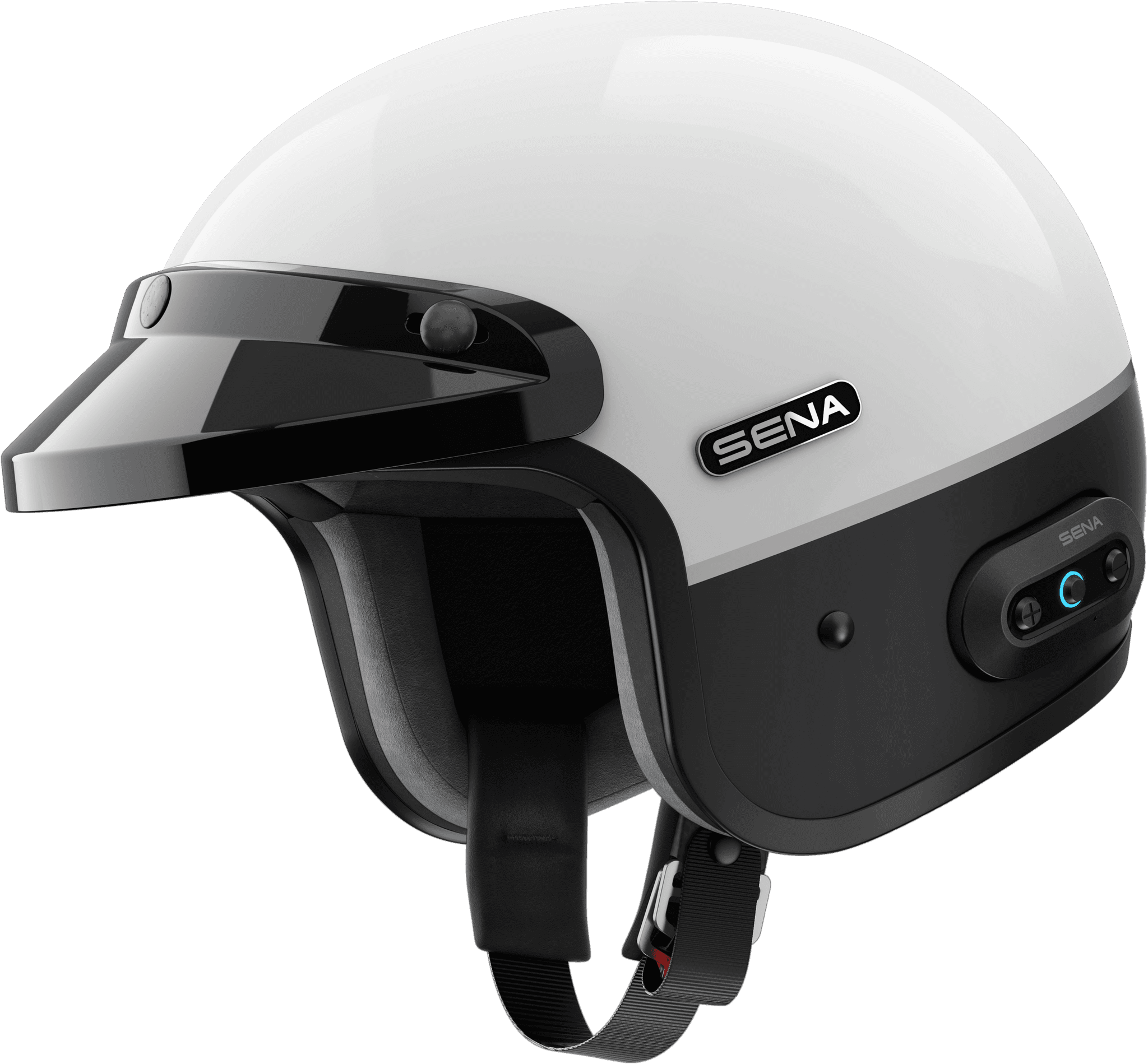 Sena Surge Open Face Helmet W/Mesh Glossy White/Matte Black 2X