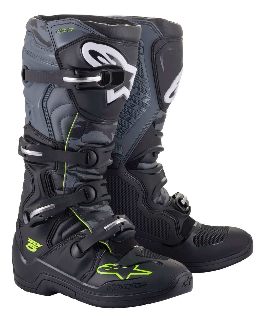 Alpinestars Tech 5 Boots Black/Cool Grey/Yellow Fluo Size 13