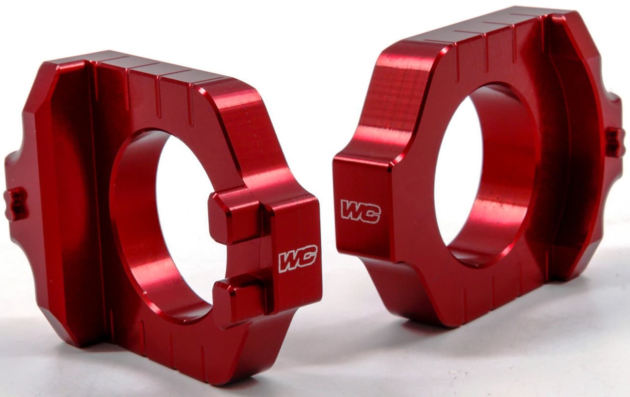 Works Axle Blocks Elite Kawasaki/Suzuki Red