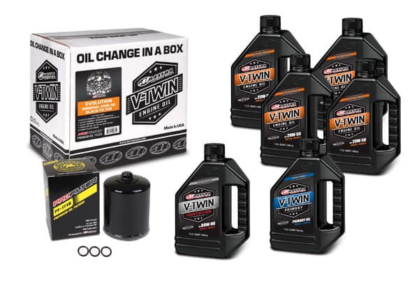 Maxima V-Twin Oil Change Kit Mineral Evo Black Filter
