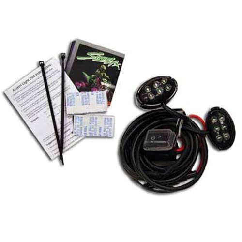 STREET-FX ELECTROPOD WHITE LED M/C BLACK OVAL PODS