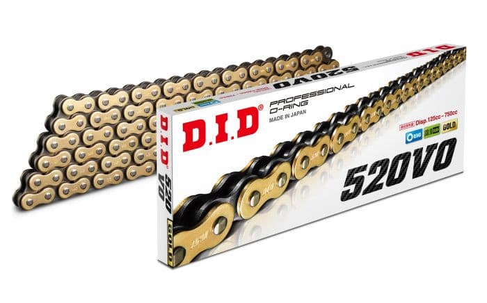 D.I.D O-RING CHAIN 520VO GOLD & BLACK 100FT