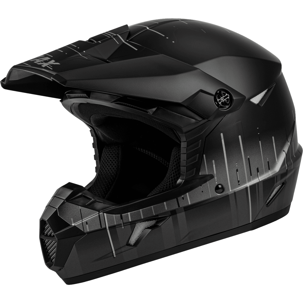 Gmax Youth MX-46Y Frequency Offroad Helmet Matte Black/Grey YL