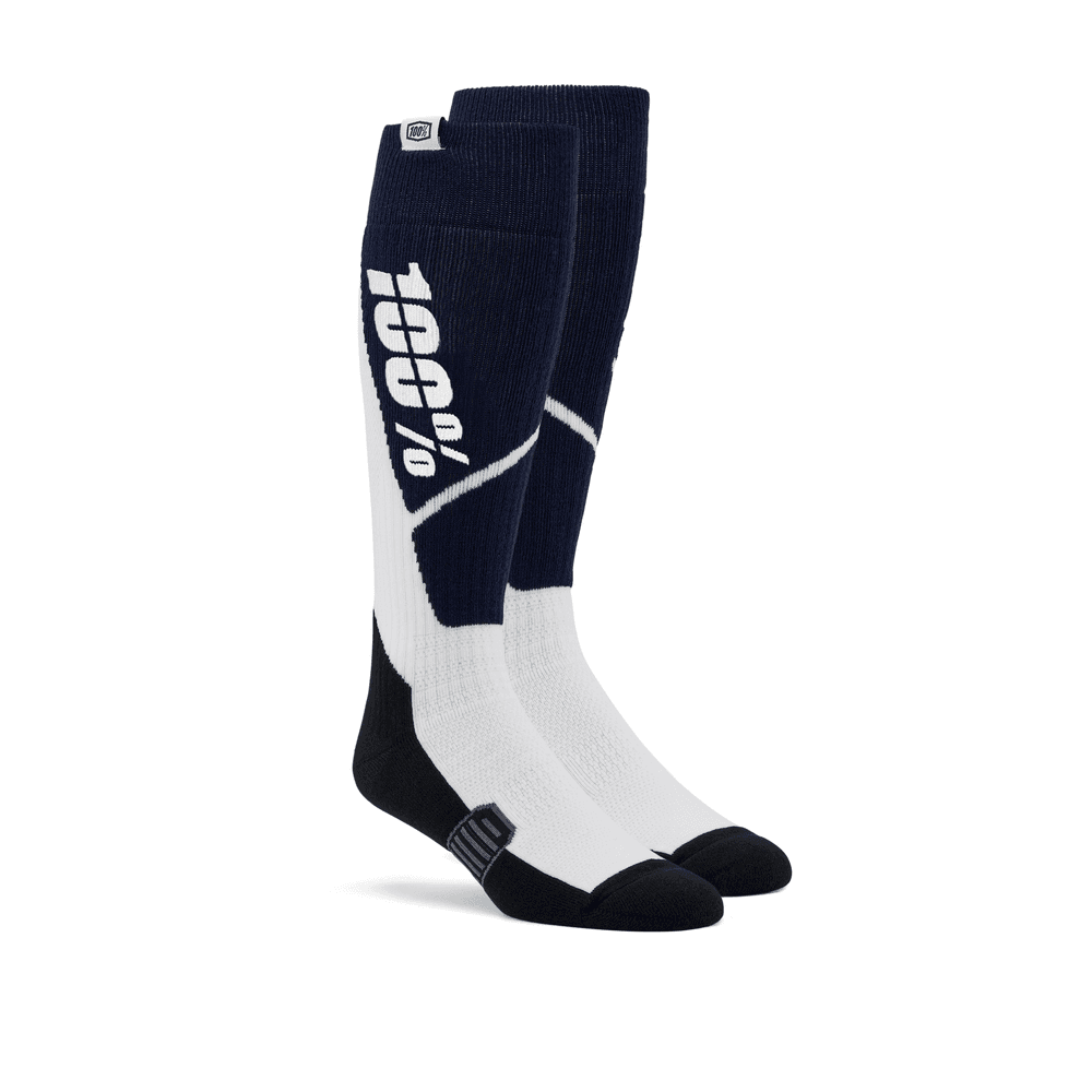 100-PERCENT Torque Thick Comfort MX Socks Navy/White LG/XL