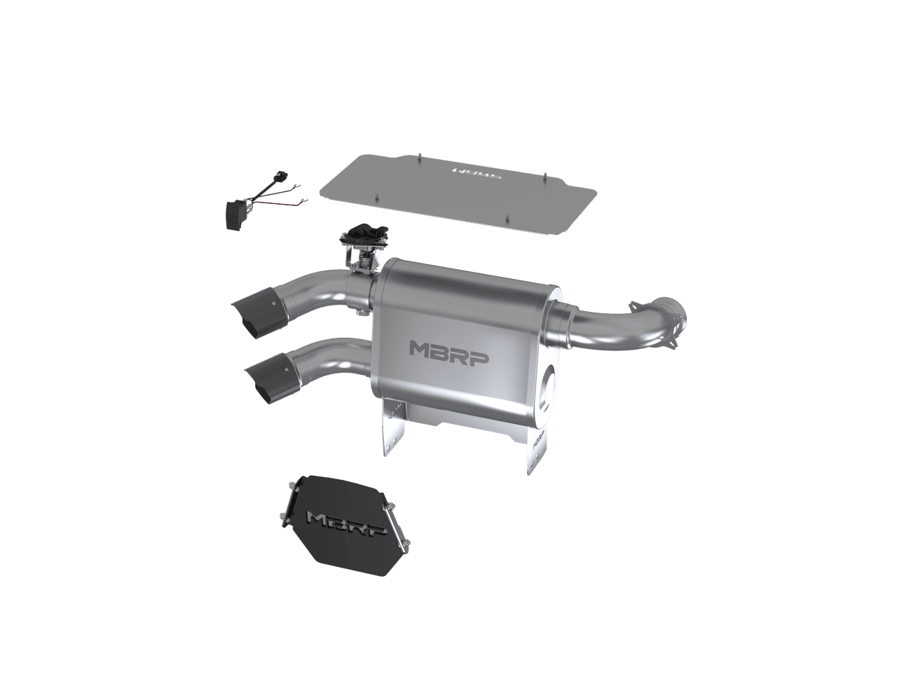 Mbrp Dual Slip-On System W/ 3" Active Exhaust Cf Tip