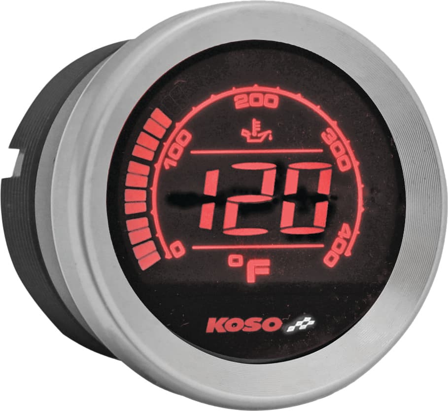HD-02T 2'' OIL TEMP GAUGE SILVER BEZEL