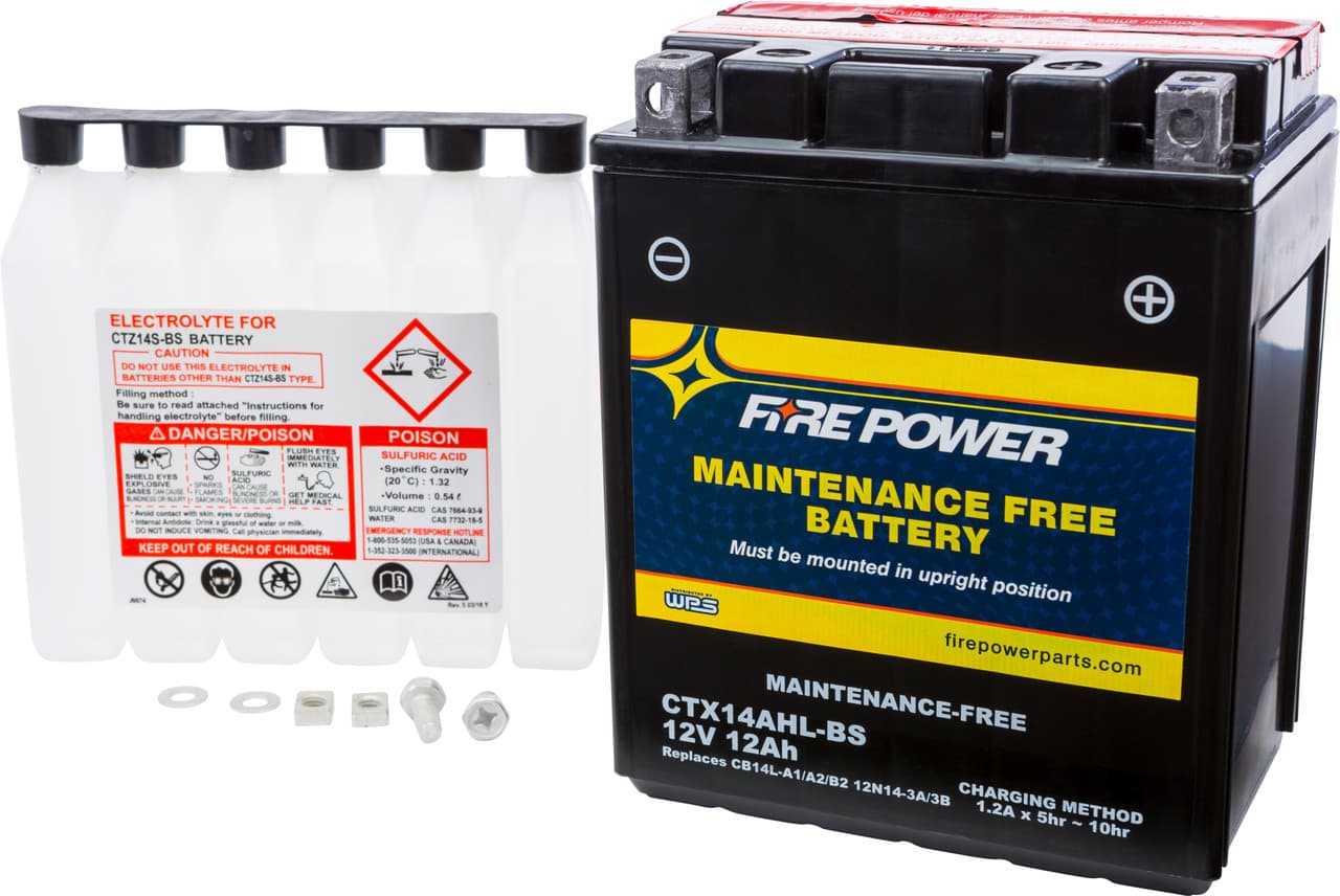 Fire Power Battery CTX14AHL-BS Maintenance Free