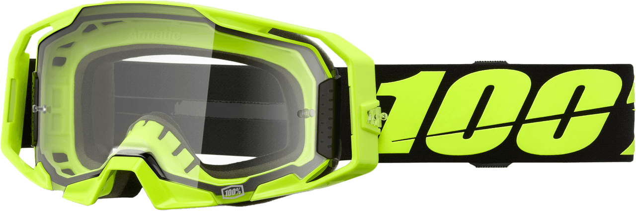 100-PERCENT Armatic Goggle Neon Yellow Clear Lens