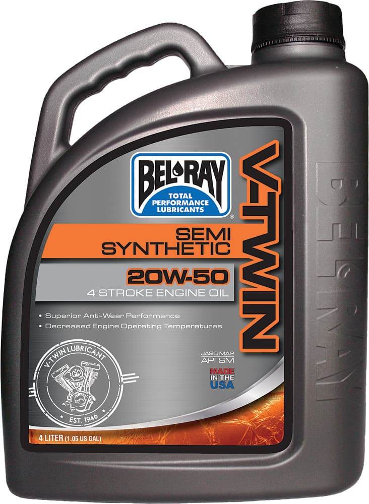 Bel-Ray V-Twin Semi-Syn Oil 20W50 4L (4/CASE Sold Each)