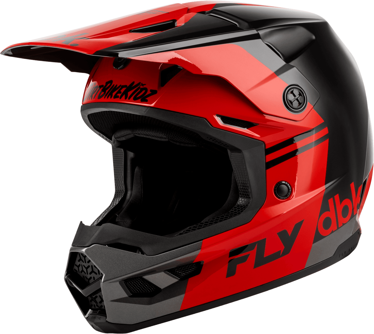 Fly Racing Kinetic Dbk Helmet Black/Red/Grey 2X