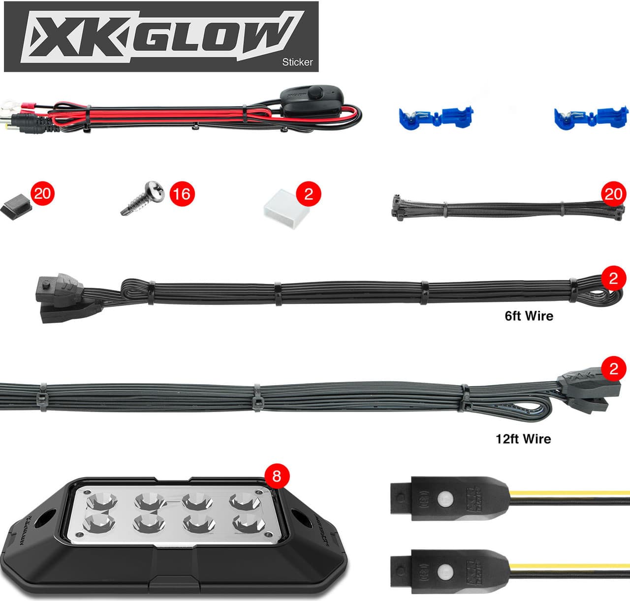 Xk Glow 8PC Rgb Rock Light