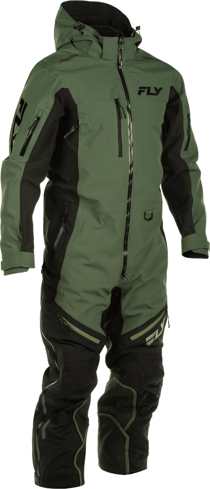 Fly Racing Cobalt Shell Snowbike Monosuit Green/Black Large
