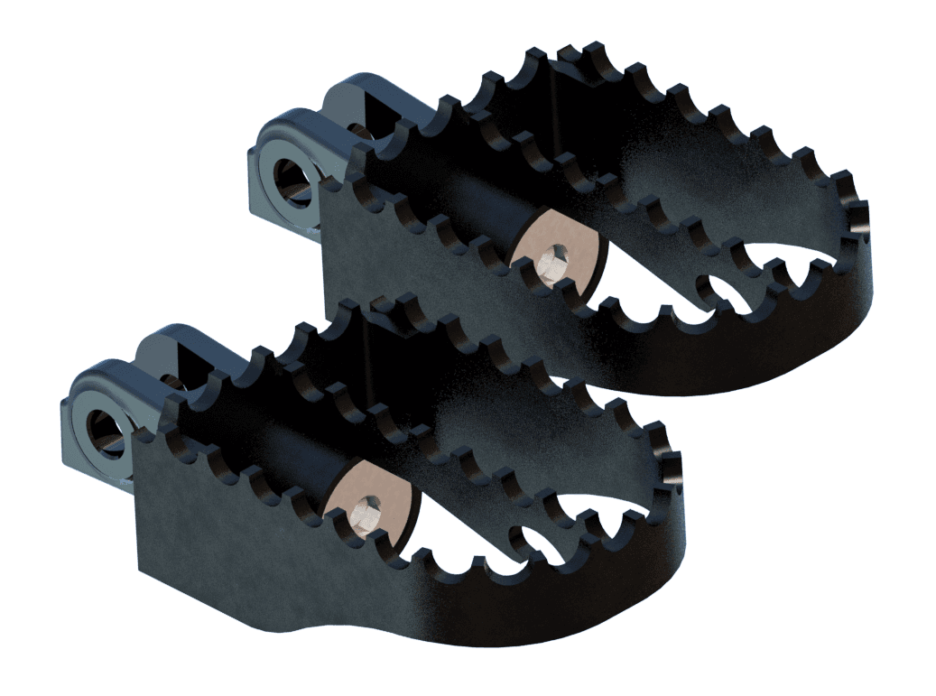 Burly Brand MX Style Style Foot Pegs Pr Rider Black