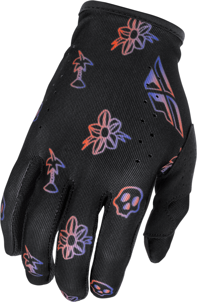Fly Racing Lite Outline Gloves Black/Red/Purple LG