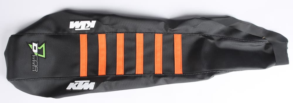 D-Cor Seat Cover Black/Orange W/Ribs
