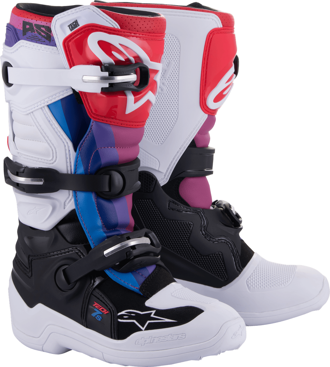Alpinestars Tech 7S Boots White/Black/Rainbow Size 7