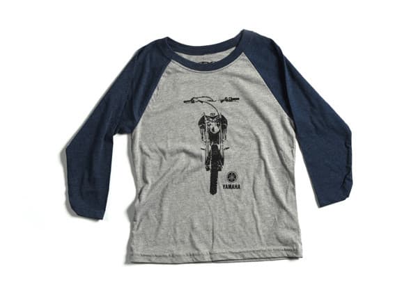 FX YAMAHA BIKE YOUTH BASEBALL SHIRT / NAVY-HEATHER GRAY (M)