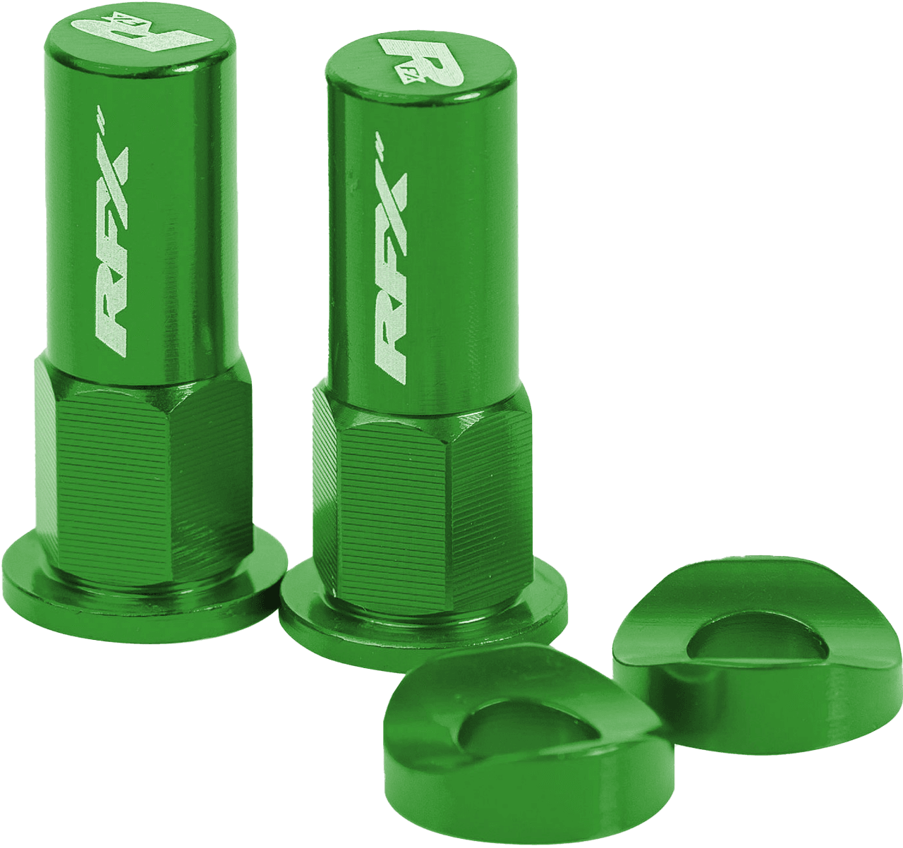 RFX Rim Lock Nuts & Washers 2PCS Green
