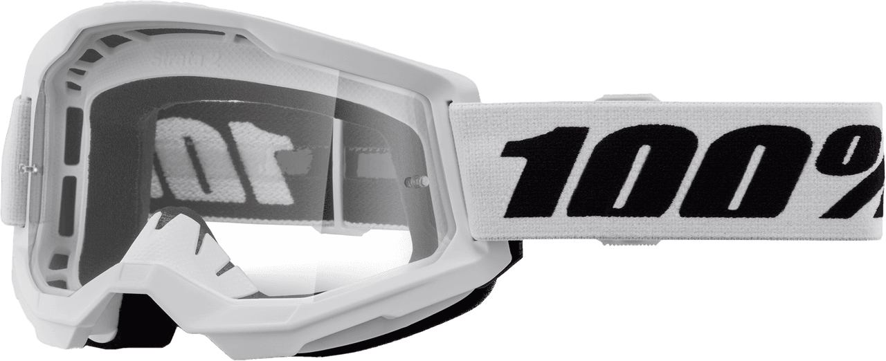 100-PERCENT Strata 2 Goggle White Clear Lens