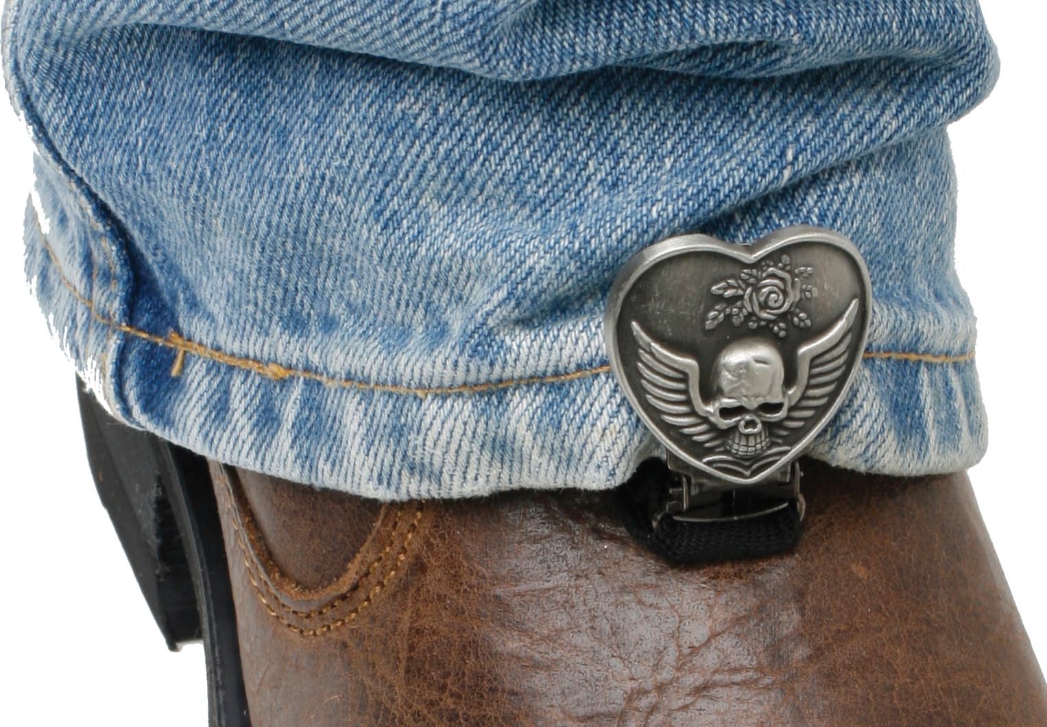Ryder Clips Clips For Stirrup/Strap Boots Heart/Skull