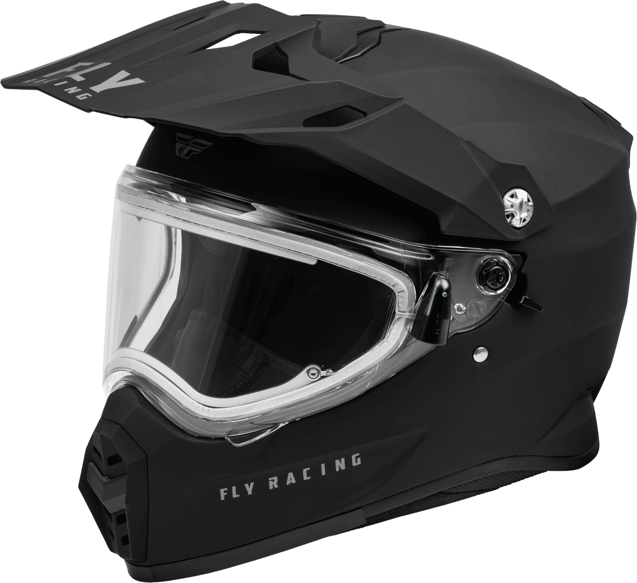 Fly Racing Trekker Cw Solid Helmet Electric Shield Matte Black LG