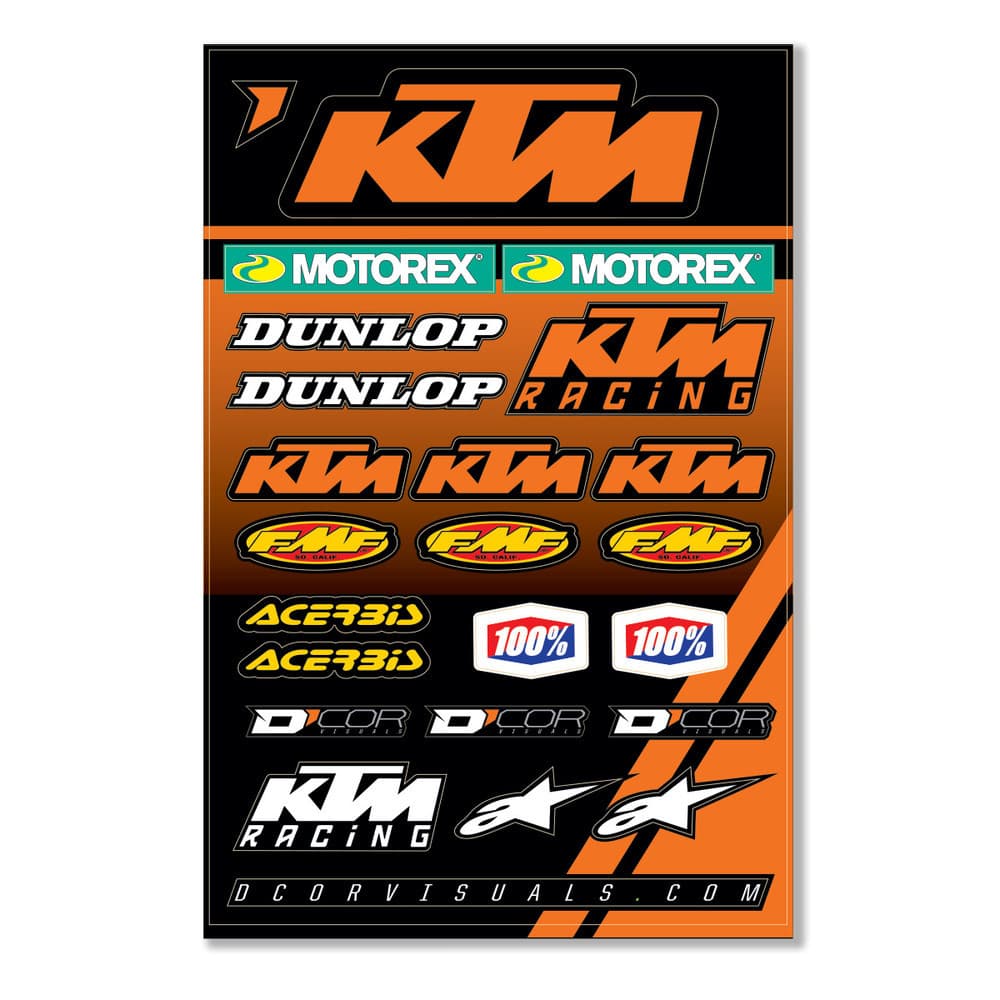 D-Cor KTM Racing Decal Sheet 12 Mil KTM Racing Decal Sheet