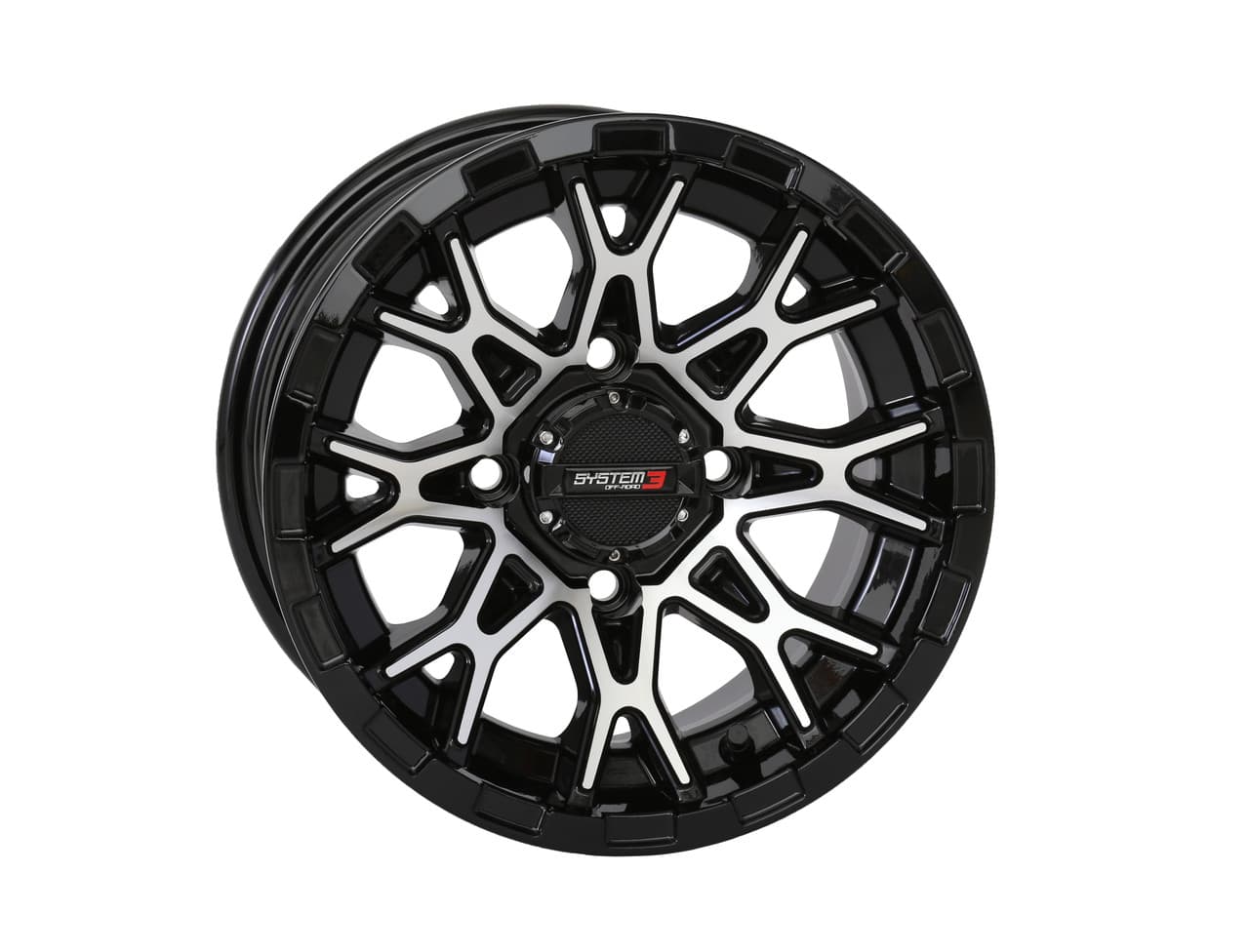 System 3 ST6 Wheel 14X7 4+3 (+10MM) 4/137 Gloss Black/Machined