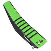 SEAT COVER BLACK/GREEN BLACK RIBS KX450