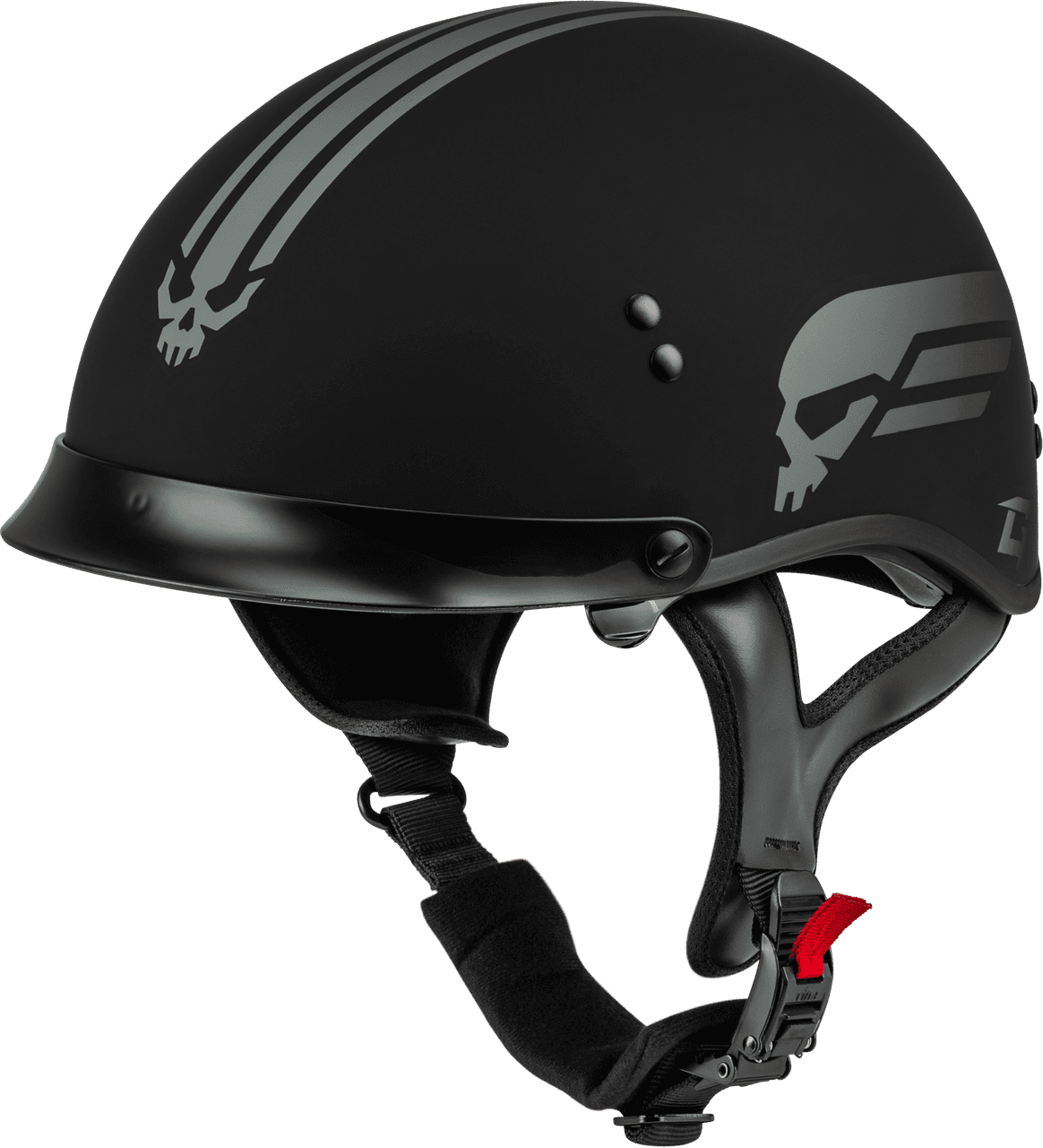 Gmax HH-65 Retribution Helmet W/Peak Matte Black/Silver LG
